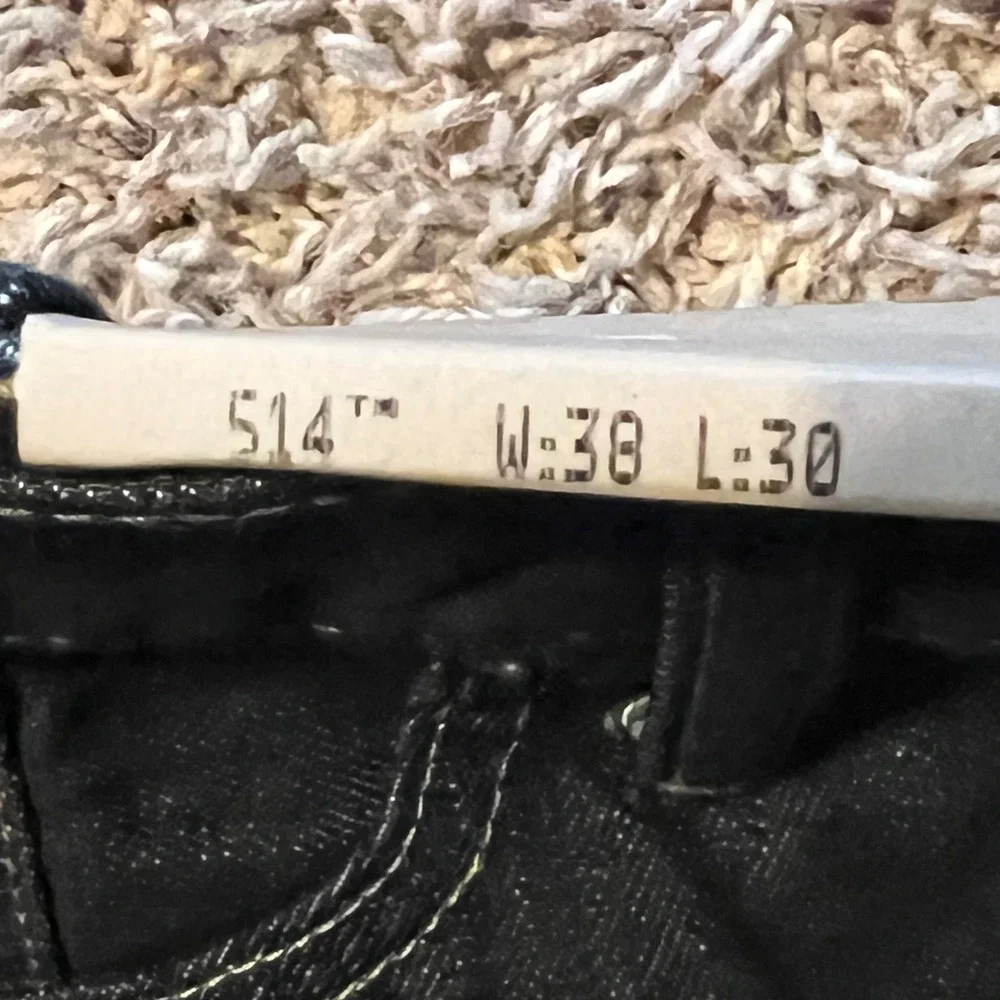 Levis 514 Slim Straight Fit Jeans Mens 38x30 Dark Wash Indigo Denim New